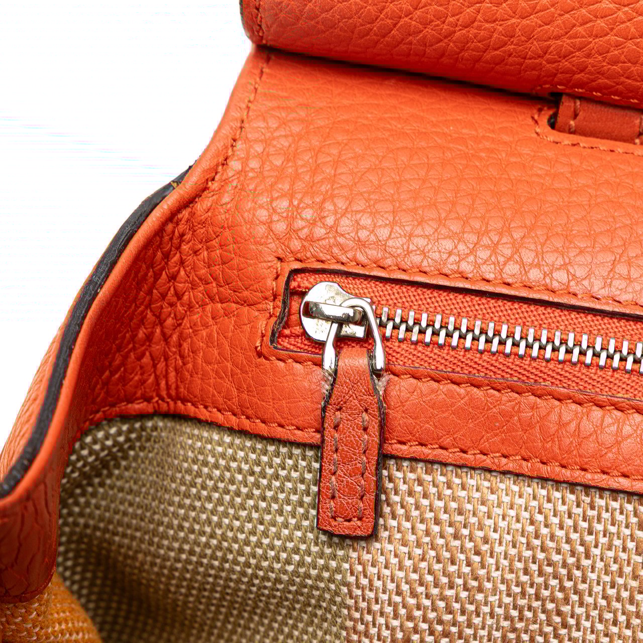Gucci Small Leather Bamboo Daily Satchel Oranje