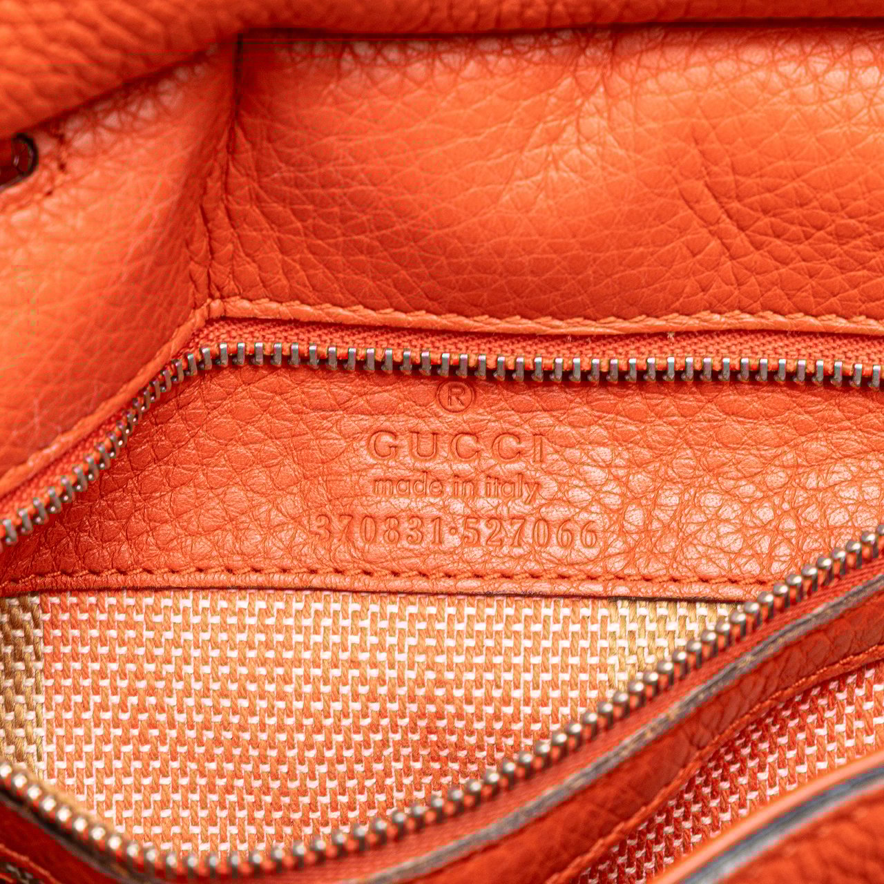 Gucci Small Leather Bamboo Daily Satchel Oranje