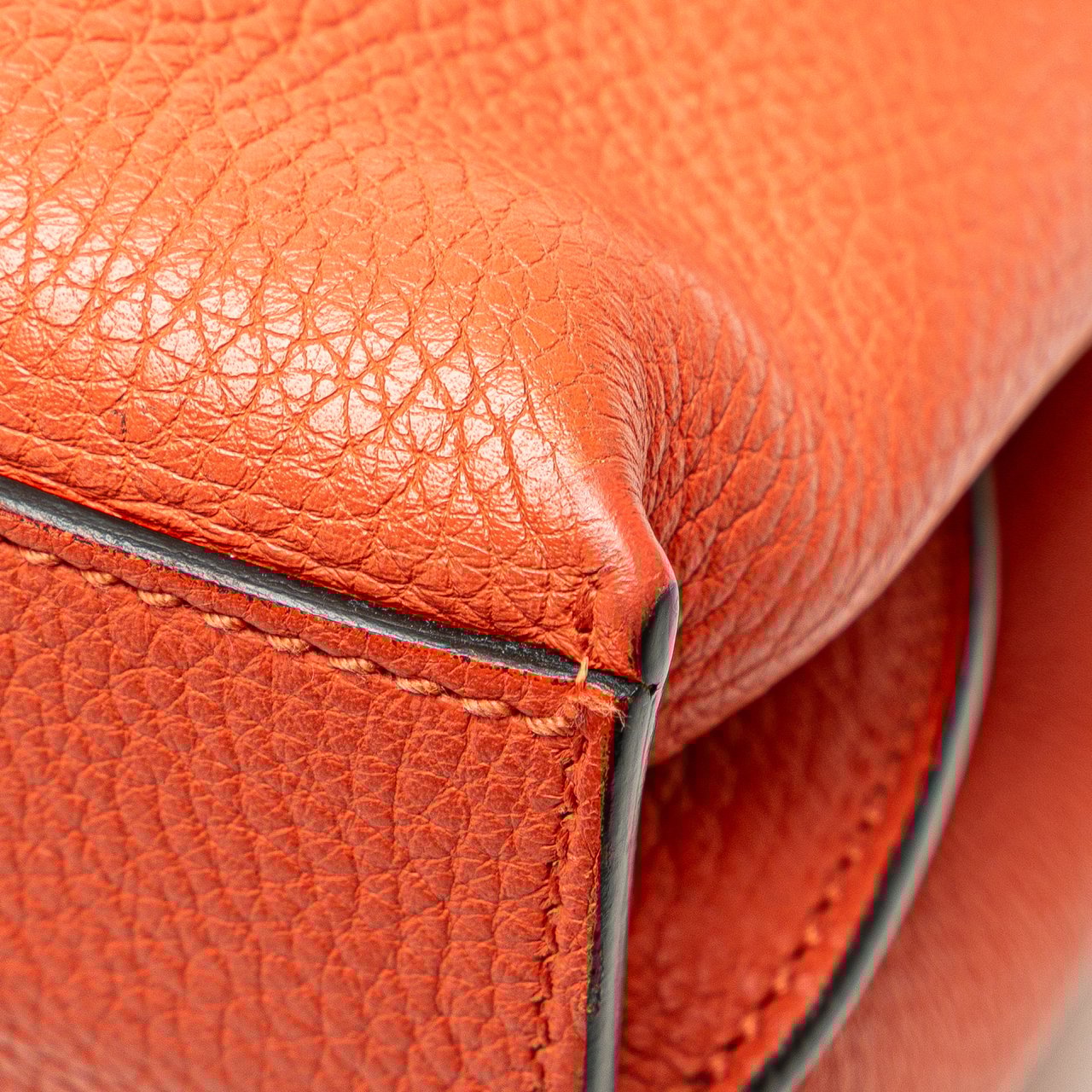 Gucci Small Leather Bamboo Daily Satchel Oranje