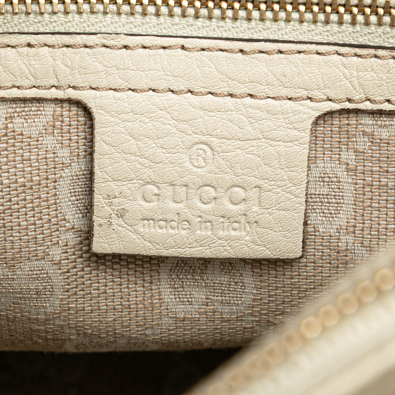 Gucci Medium Leather Bamboo Diana Tote Wit
