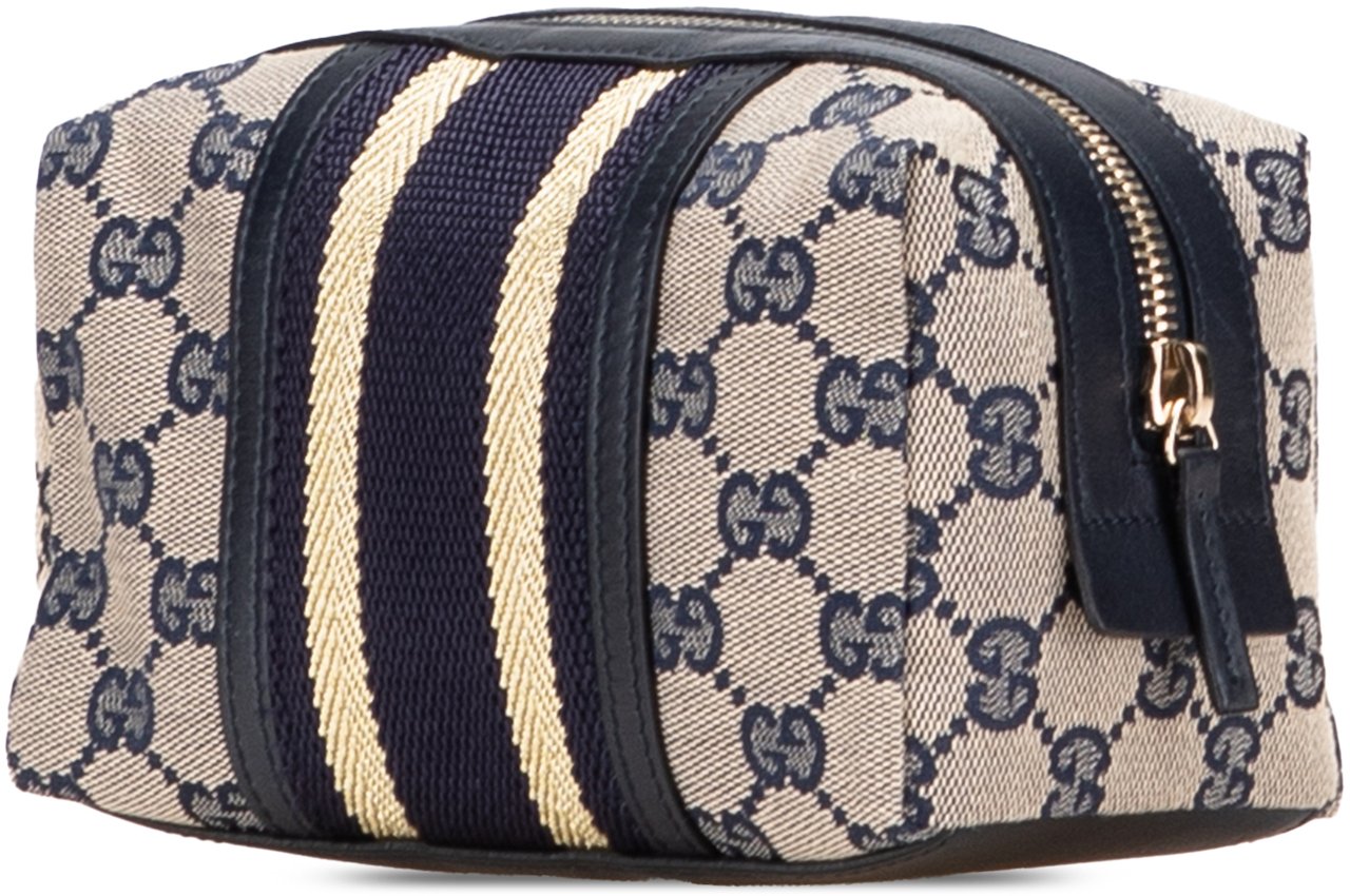 Gucci GG Canvas Web Pouch Bruin