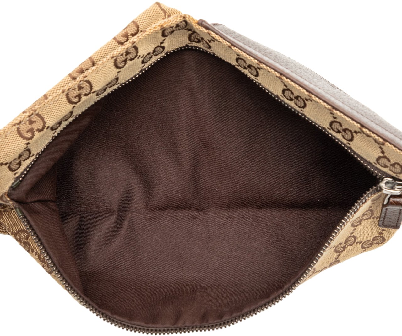 Gucci GG Canvas Double Pocket Belt Bag Bruin