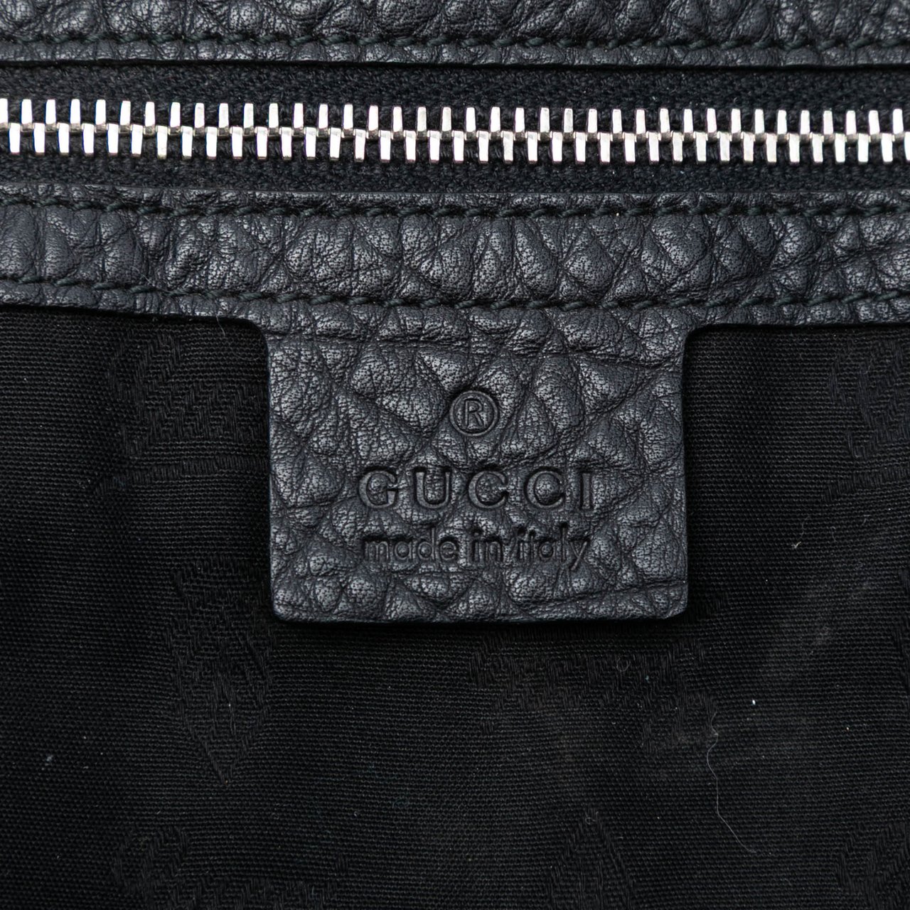 Gucci Large Leather Bamboo Bar Tote Zwart