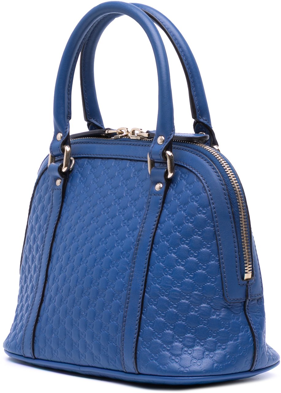 Gucci Mini Microguccissima Dome Satchel Blauw