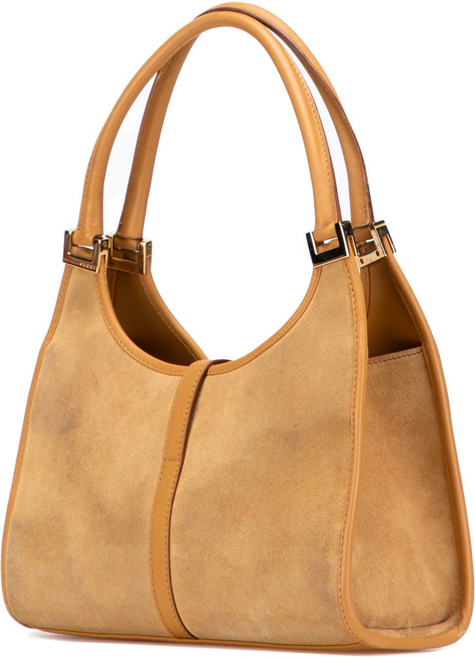 Gucci Suede Jackie Bardot Handbag Bruin