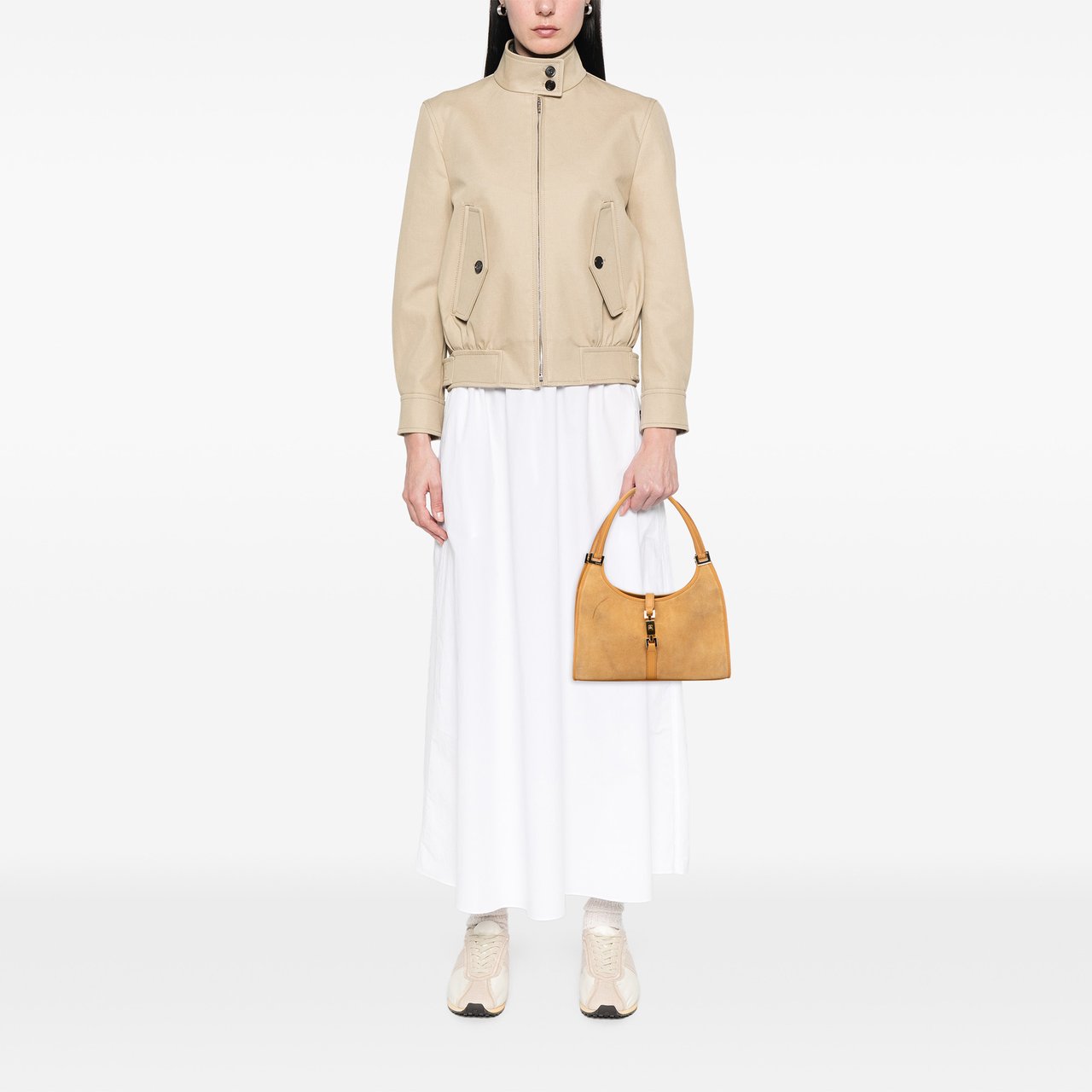 Gucci Suede Jackie Bardot Handbag Bruin