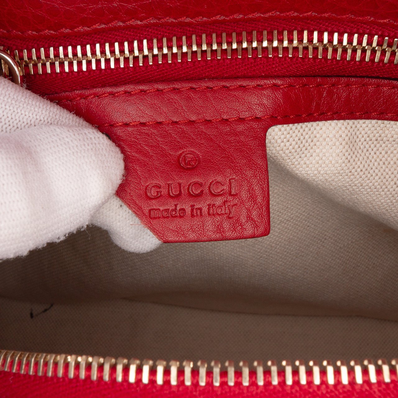 Gucci Calfskin Bamboo Shopper Boston Rood