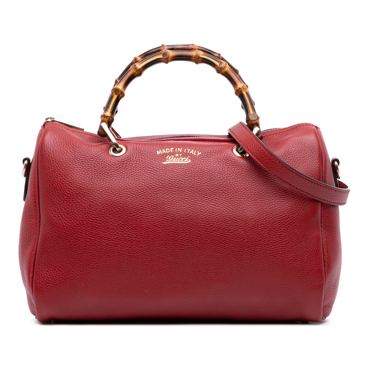 Gucci Calfskin Bamboo Shopper Boston Rood