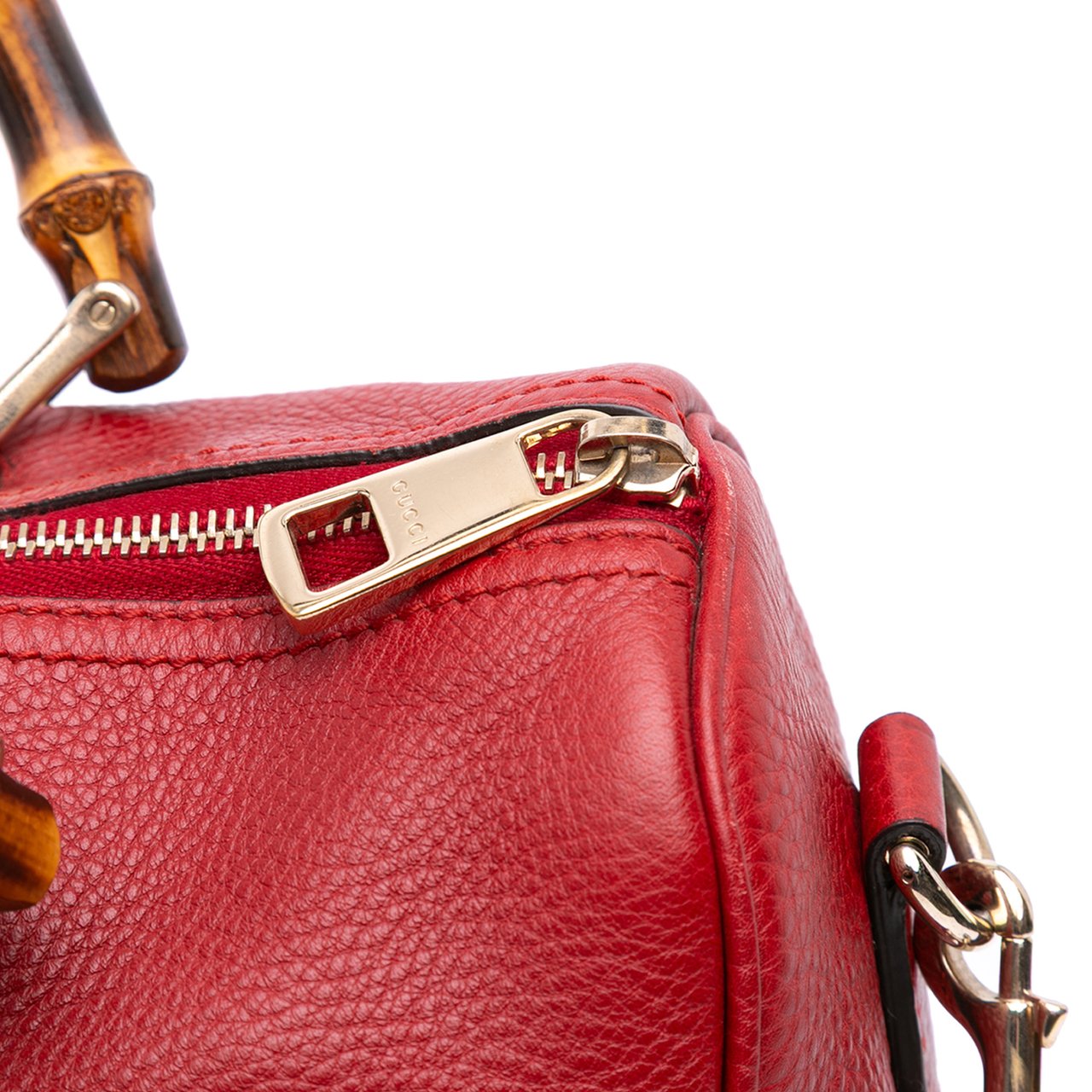 Gucci Calfskin Bamboo Shopper Boston Rood
