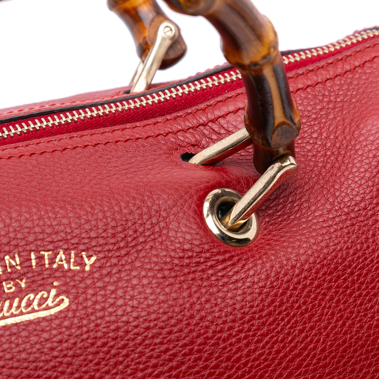 Gucci Calfskin Bamboo Shopper Boston Rood