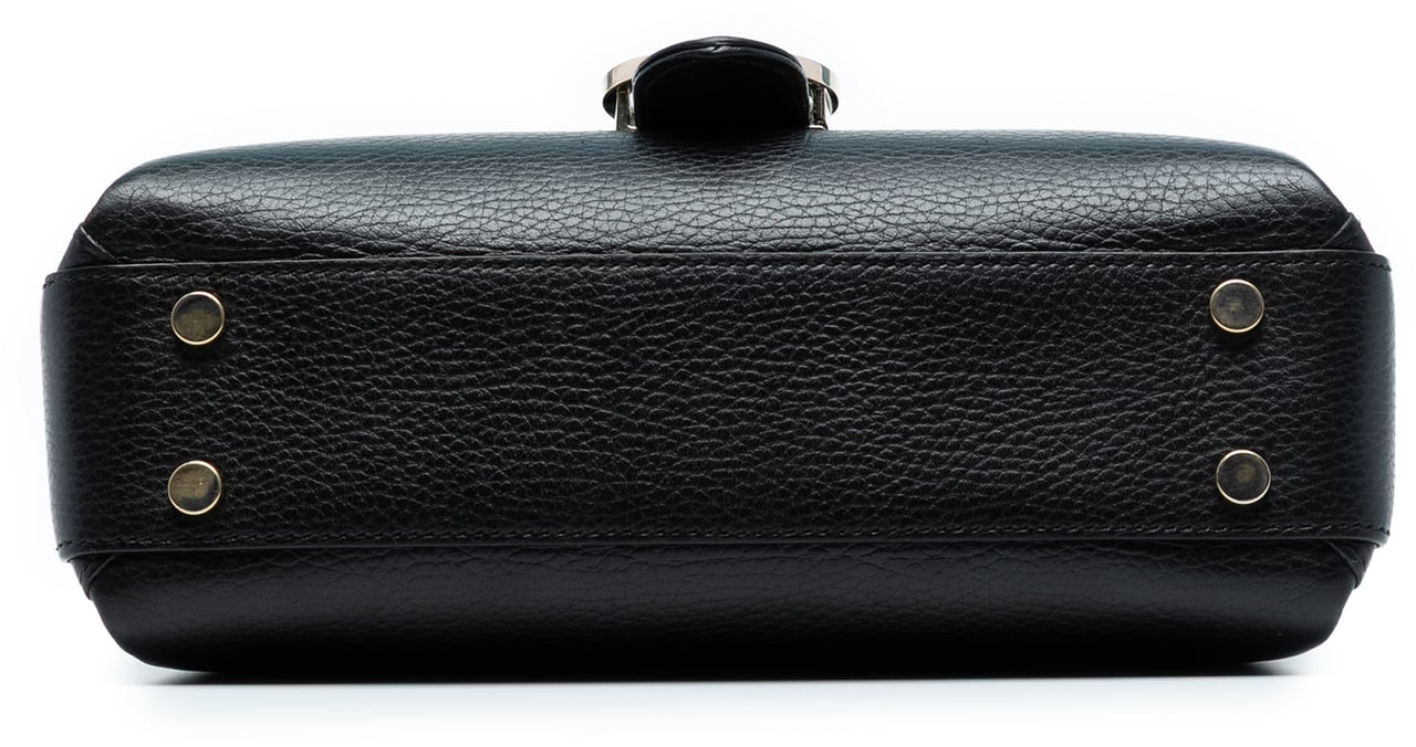 Gucci Small Dollar Calf Interlocking G Satchel Zwart