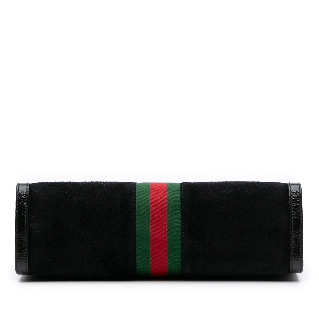 Gucci Medium Suede Ophidia Web Chain Shoulder Bag Zwart