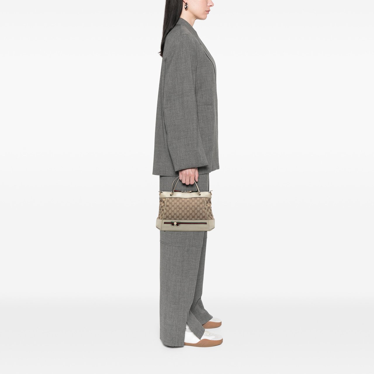 Gucci GG Canvas Web Mayfair Satchel Bruin