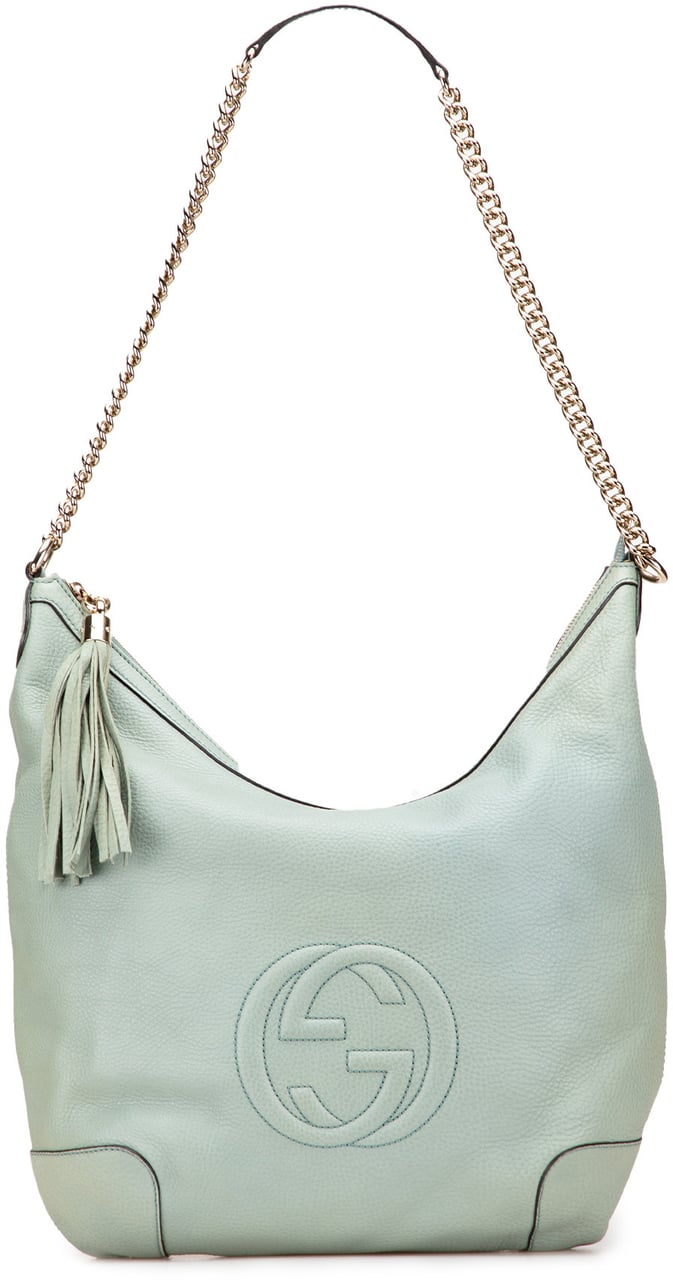 Gucci Leather Soho Chain Shoulder Bag Blauw