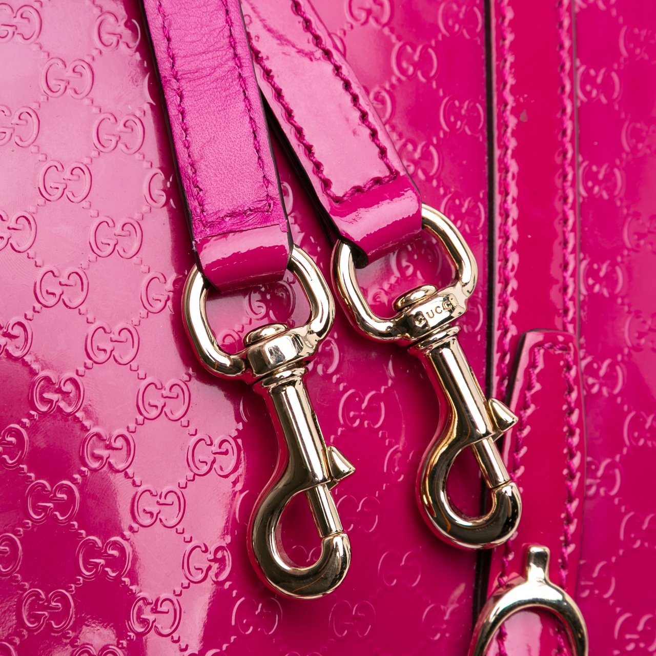 Gucci Medium Microguccissima Patent Nice Dome Satchel Roze