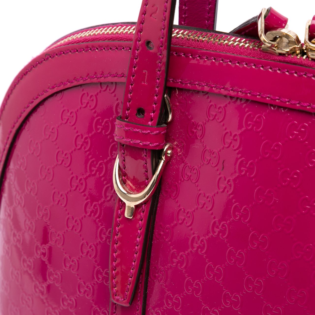 Gucci Medium Microguccissima Patent Nice Dome Satchel Roze