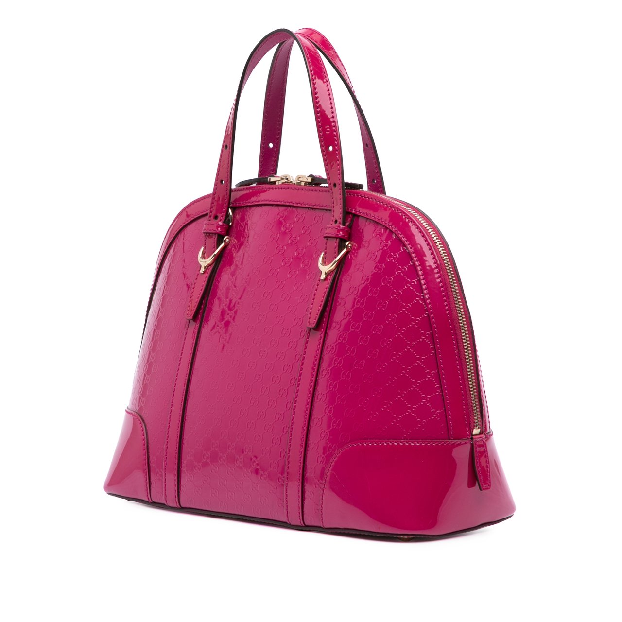 Gucci Medium Microguccissima Patent Nice Dome Satchel Roze