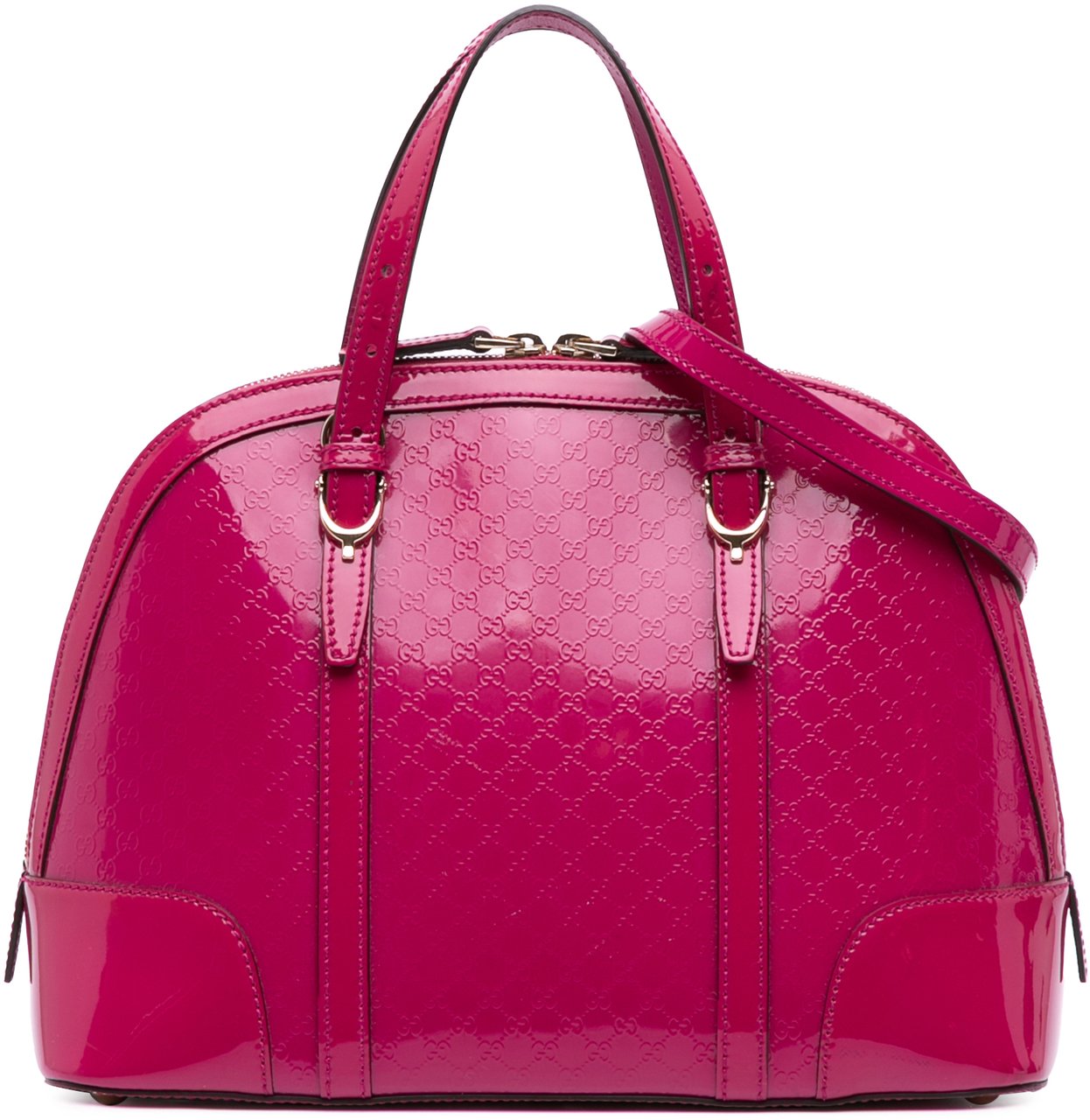 Gucci Medium Microguccissima Patent Nice Dome Satchel Roze