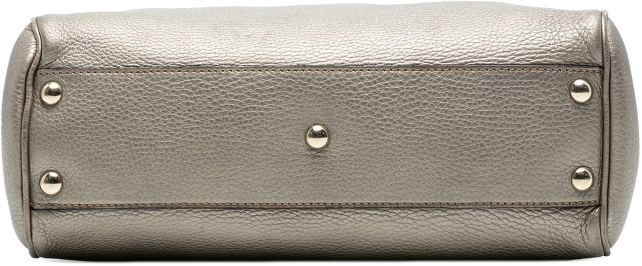 Gucci Small Calfskin Bamboo Shopper Satchel Goud