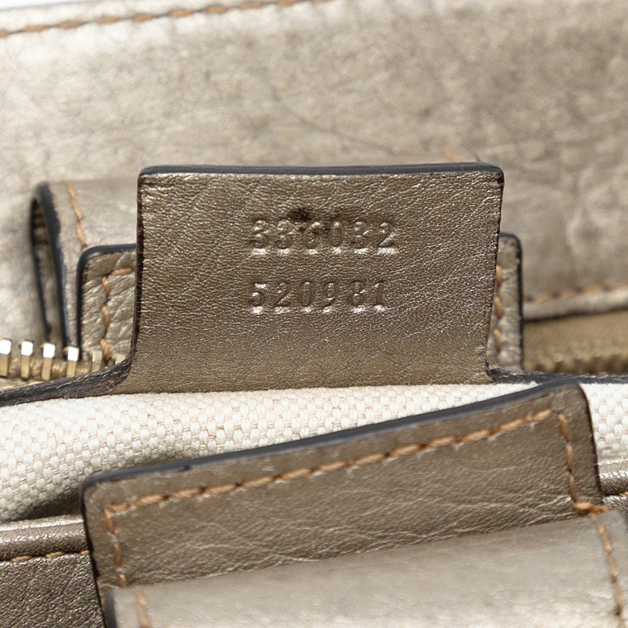 Gucci Small Calfskin Bamboo Shopper Satchel Goud