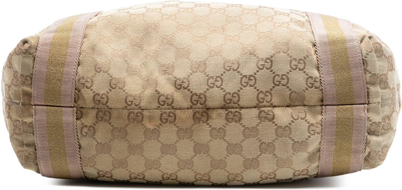 Gucci GG Canvas Web Tote Bruin