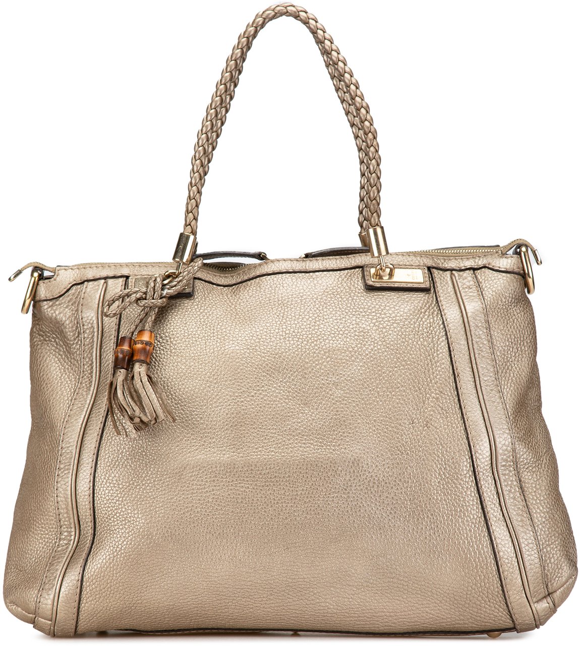 Gucci Large Leather Bella Tote Goud