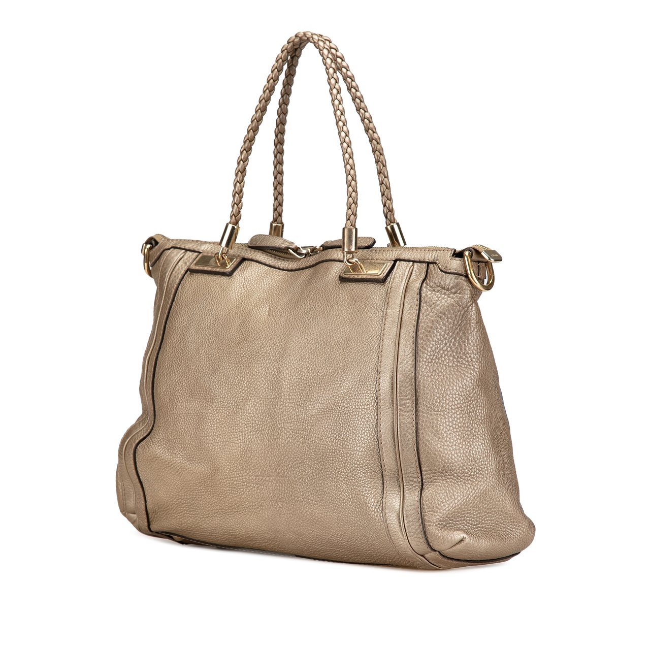 Gucci Large Leather Bella Tote Goud
