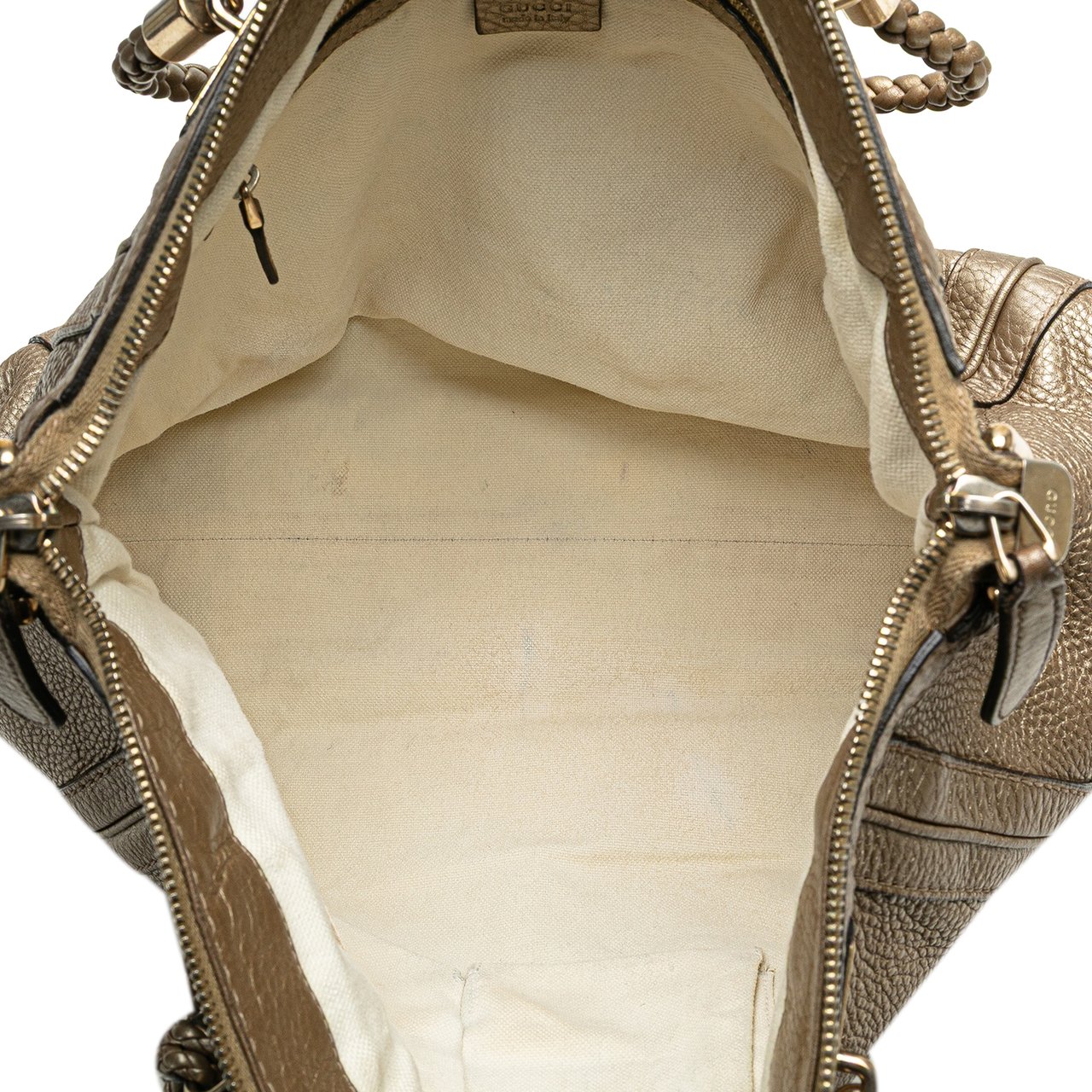 Gucci Large Leather Bella Tote Goud