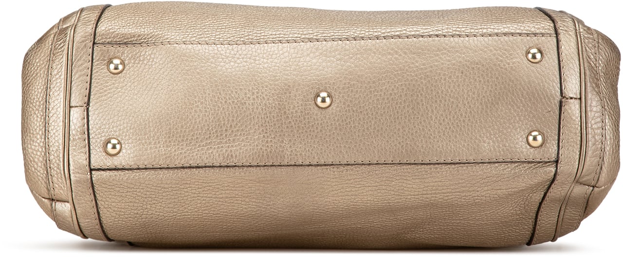 Gucci Large Leather Bella Tote Goud