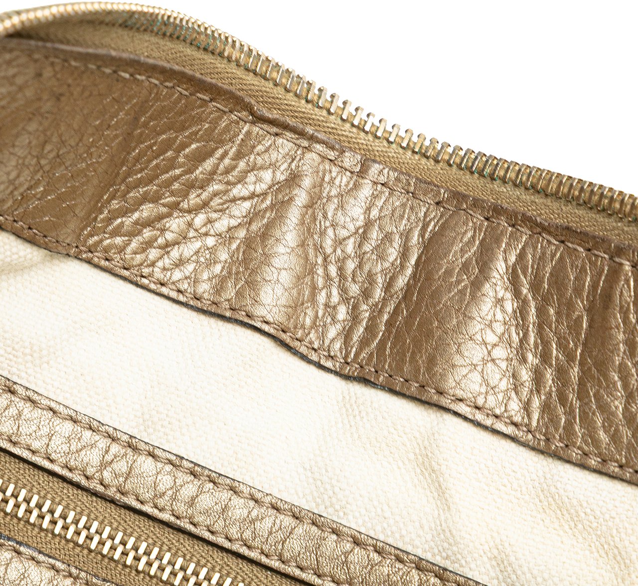 Gucci Large Leather Bella Tote Goud