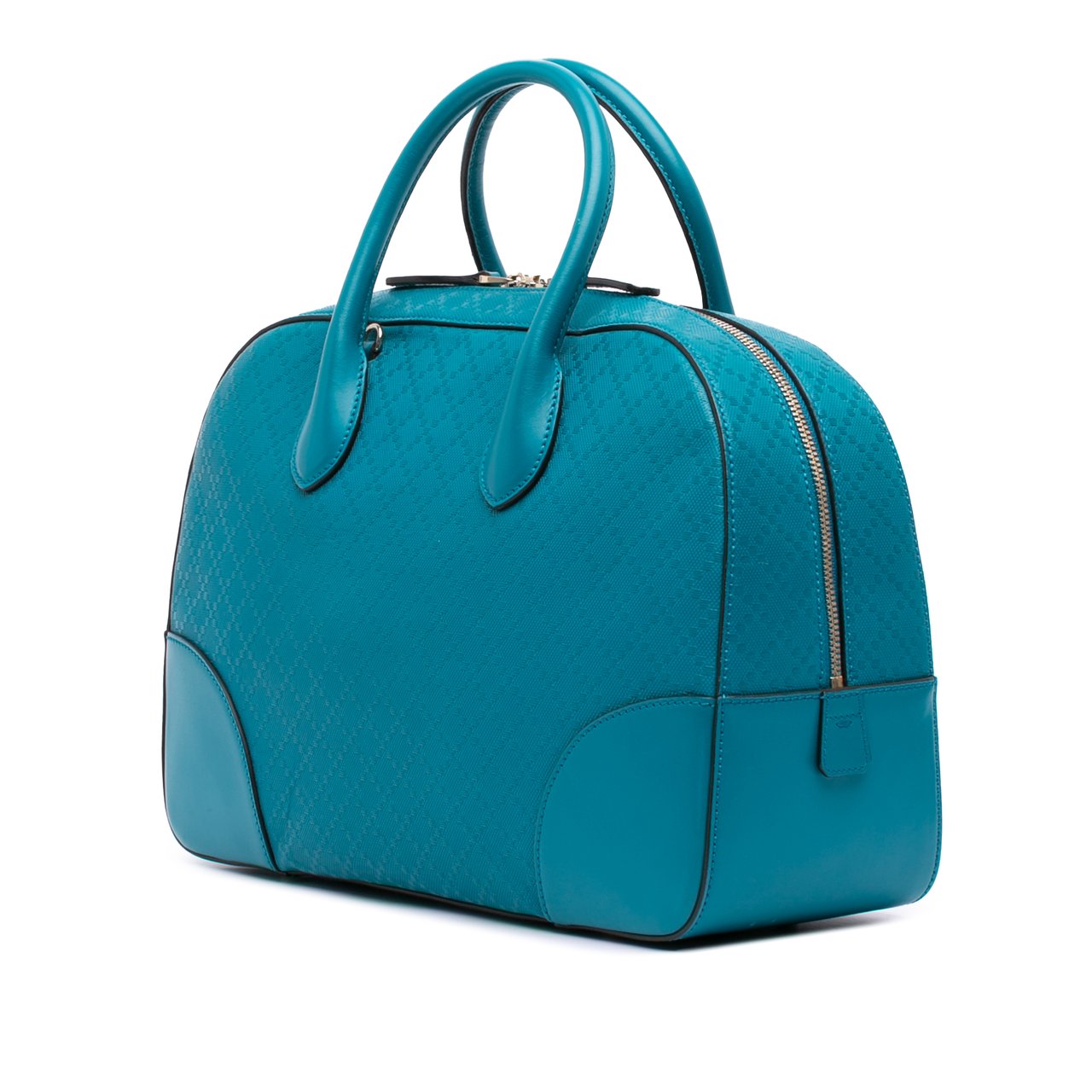 Gucci Diamante Bright Leather Satchel Blauw