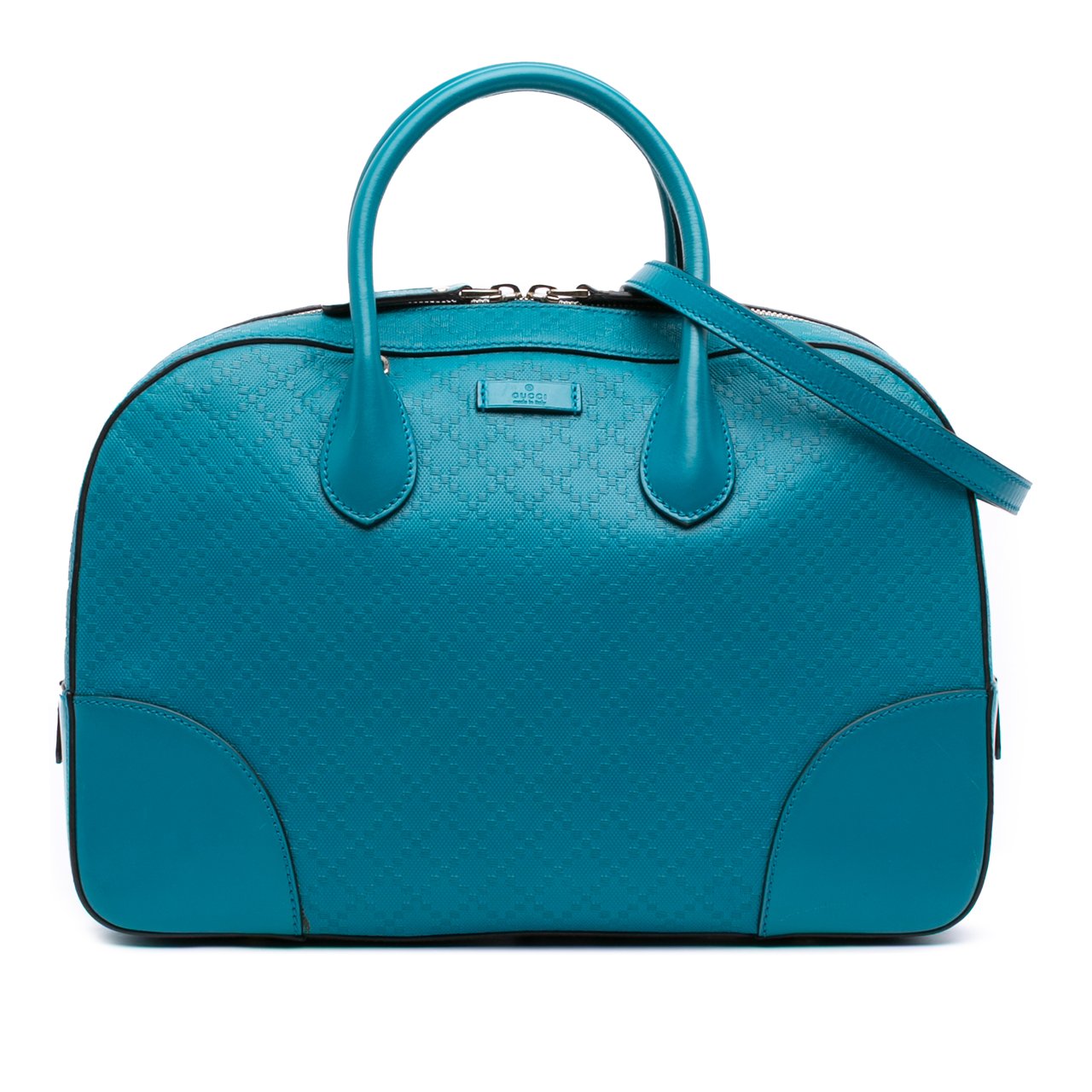 Gucci Diamante Bright Leather Satchel Blauw