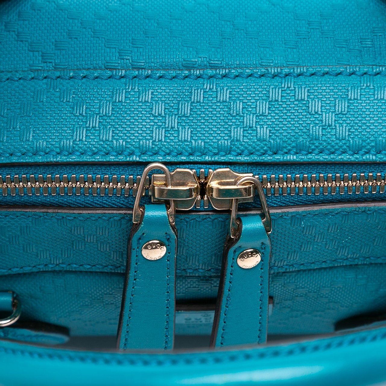 Gucci Diamante Bright Leather Satchel Blauw