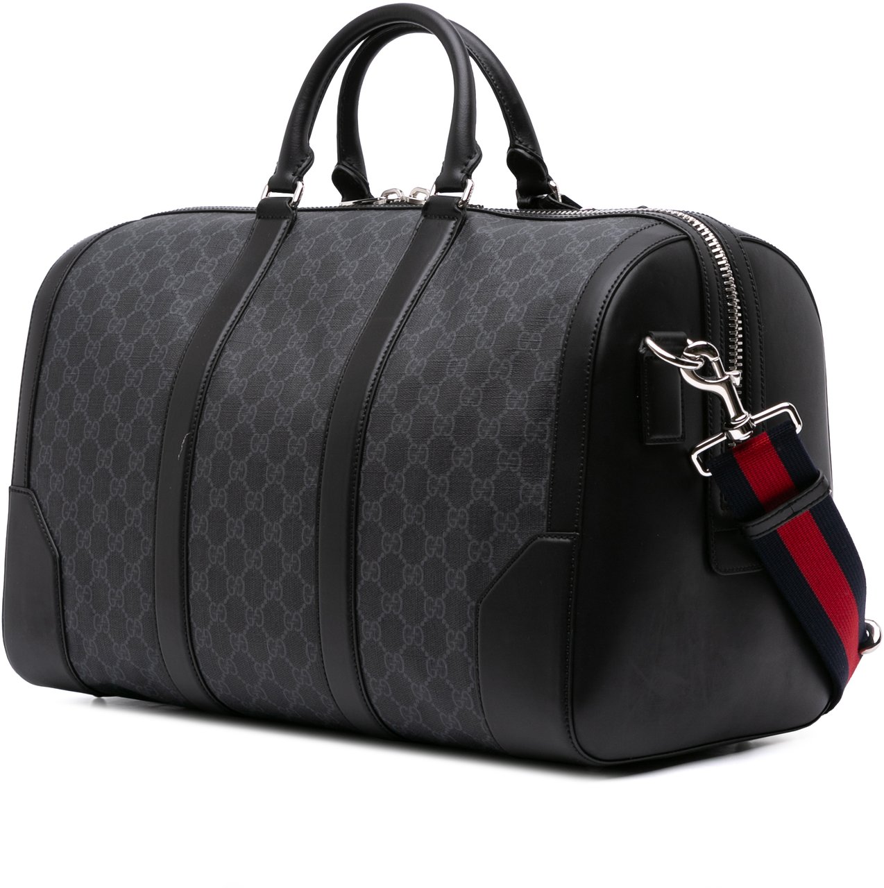 Gucci Medium GG Supreme Carry On Duffle Bag Zwart