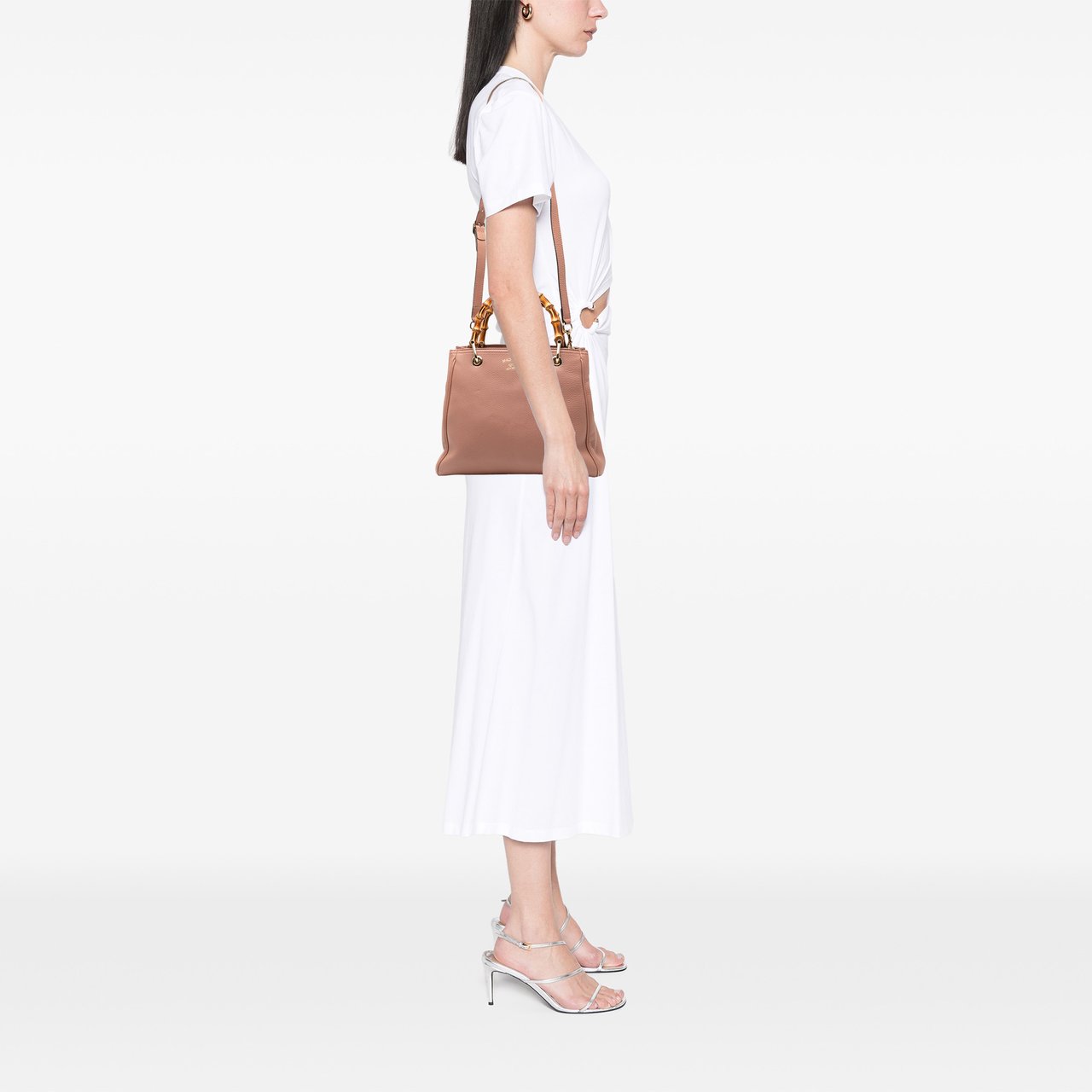 Gucci Small Calfskin Bamboo Shopper Satchel Roze