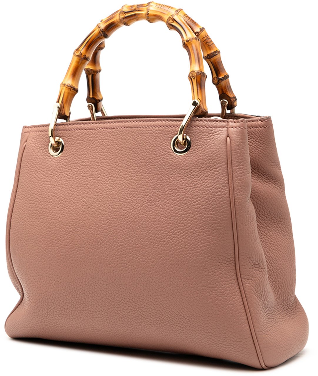 Gucci Small Calfskin Bamboo Shopper Satchel Roze