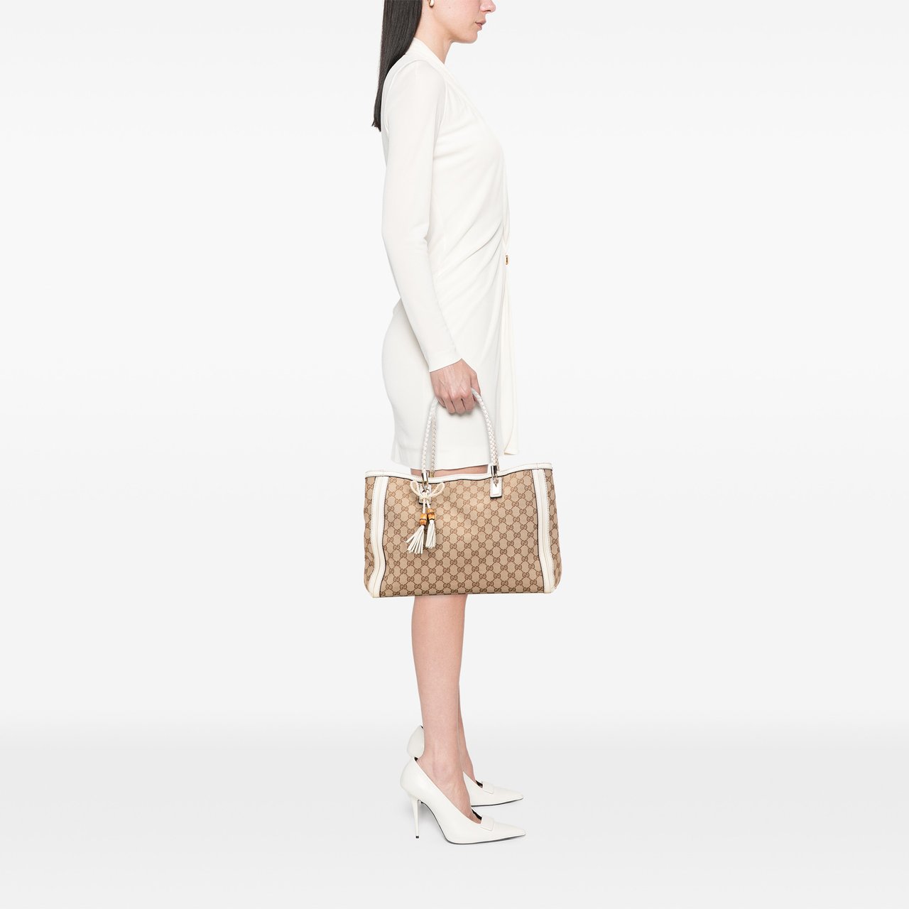 Gucci Medium GG Canvas Bella Tote Bruin