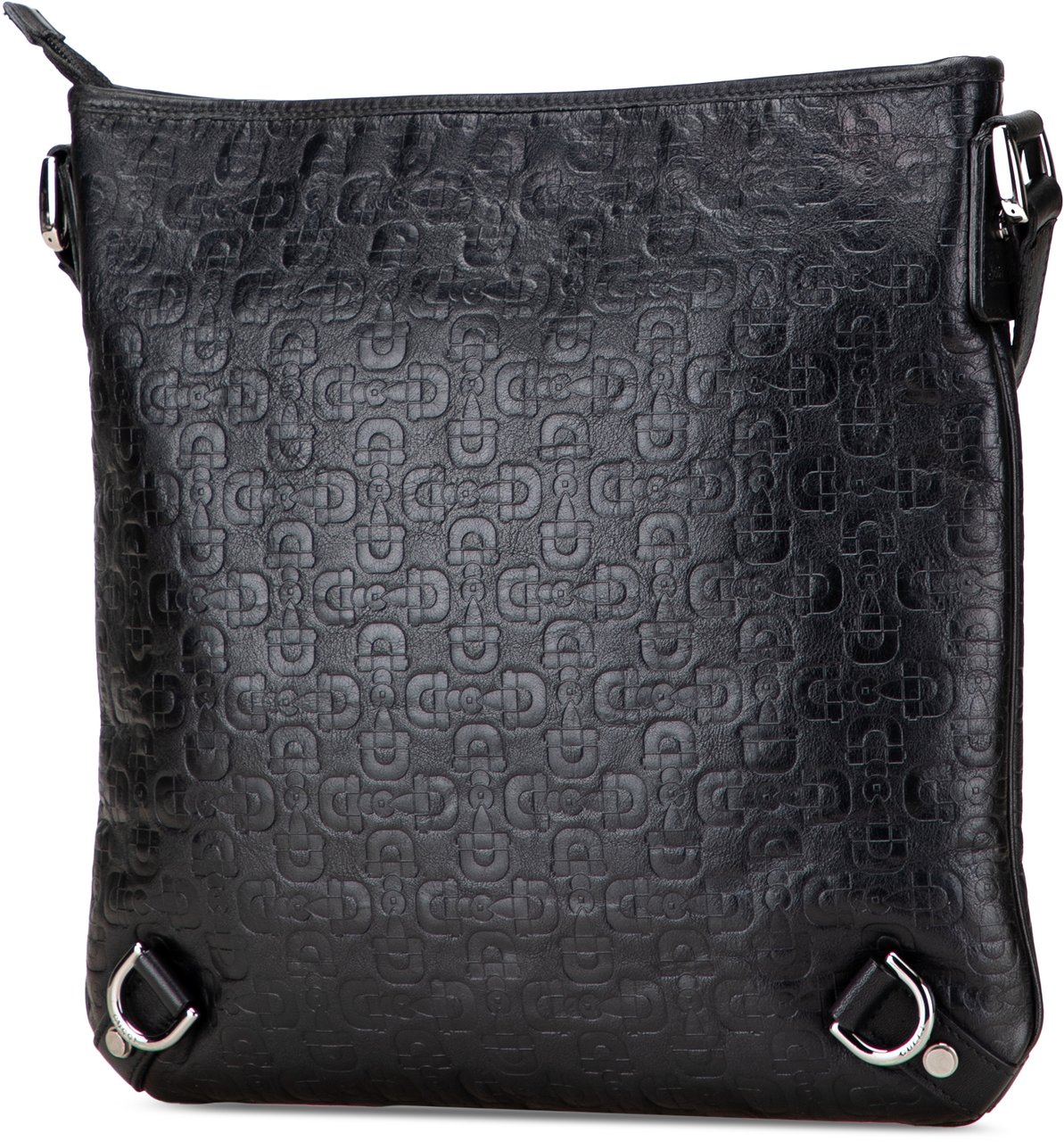 Gucci Embossed Leather Horsebit Abbey D Ring Crossbody Zwart