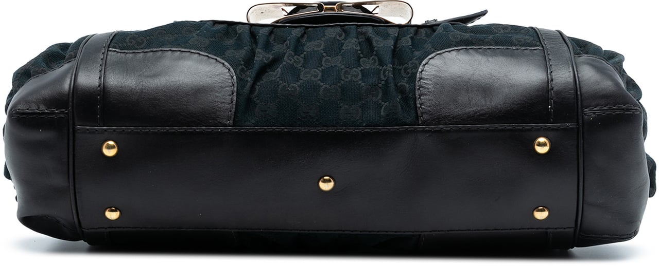 Gucci GG Canvas and Leather Dialux Queen Tote Zwart