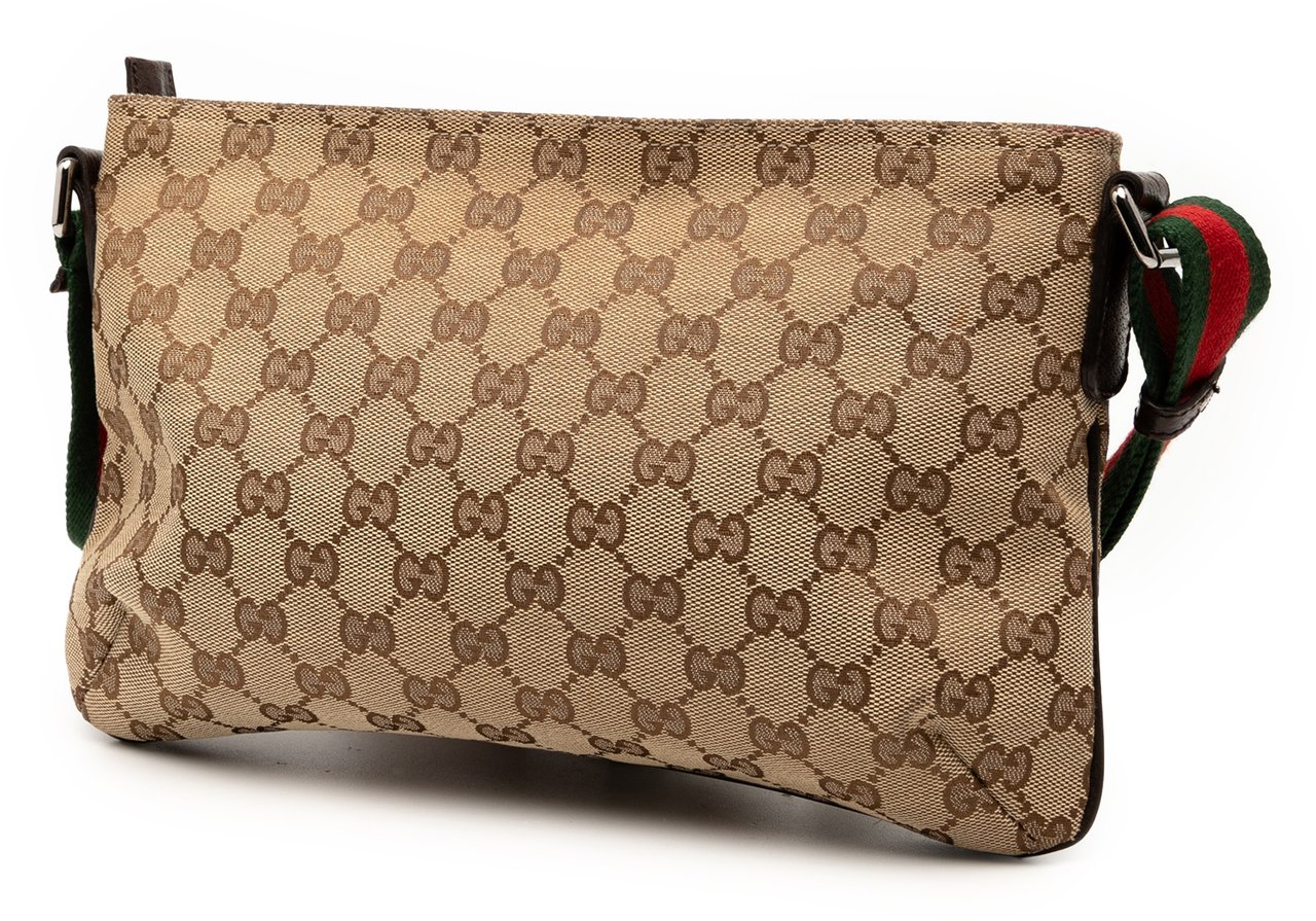 Gucci GG Canvas Web Crossbody Bruin
