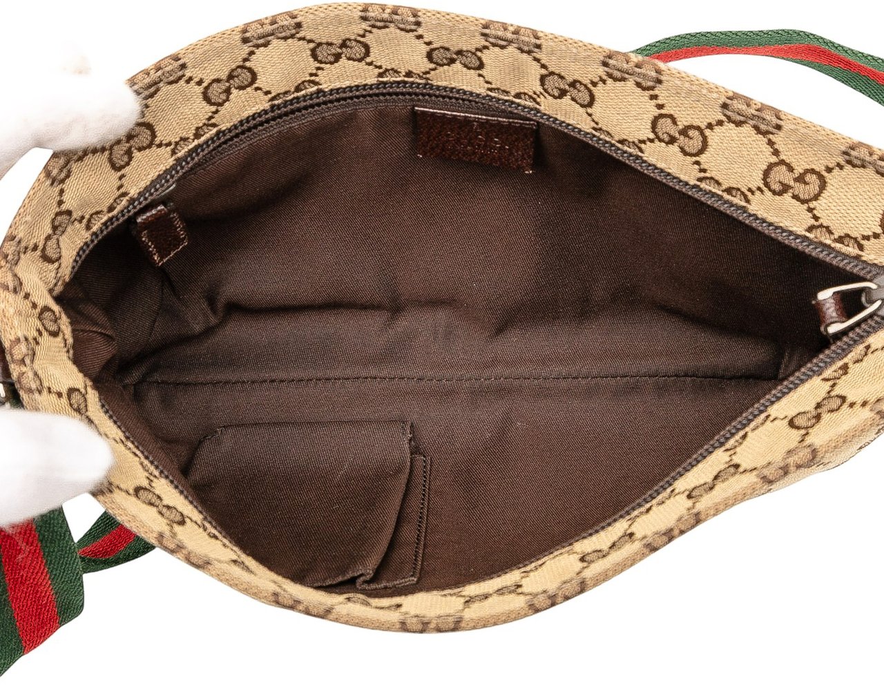 Gucci GG Canvas Web Crossbody Bruin