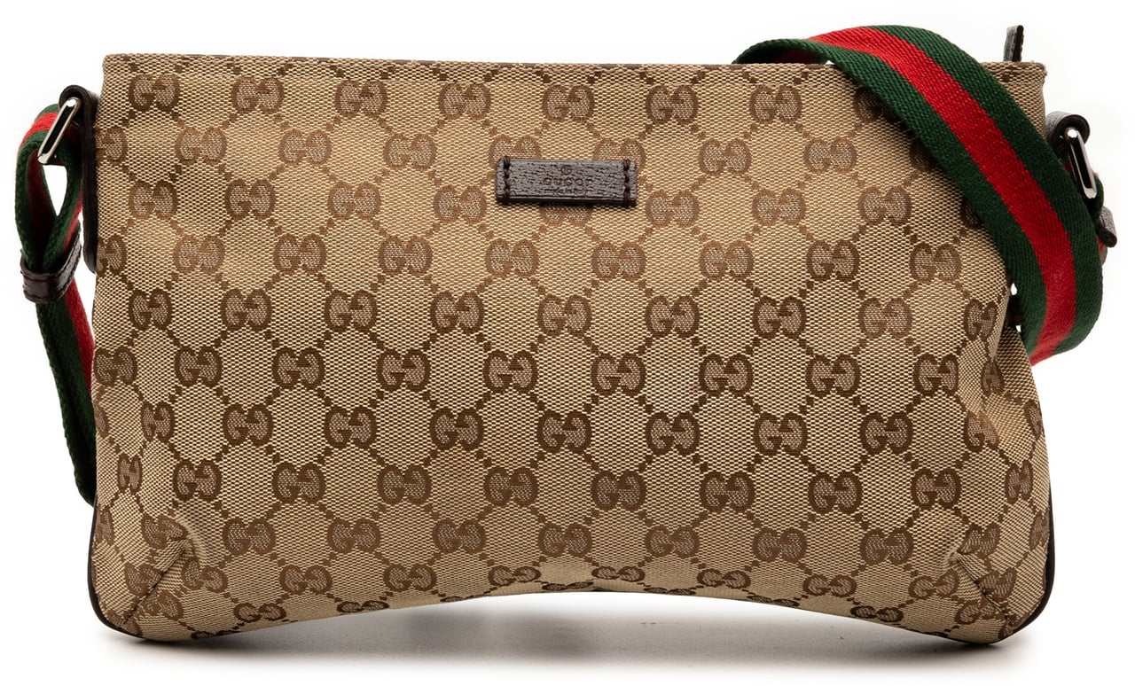 Gucci GG Canvas Web Crossbody Bruin