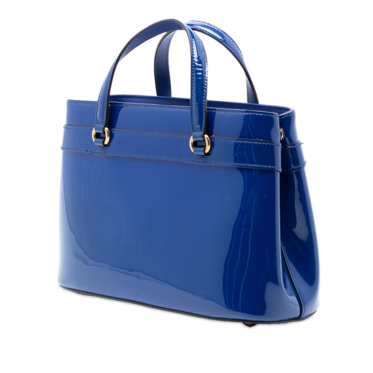 Gucci Patent Bright Bit Satchel Blauw