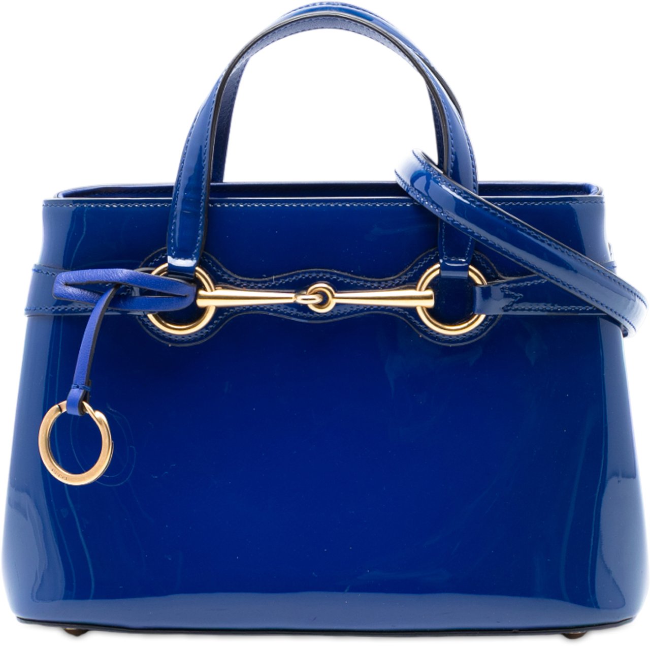 Gucci Patent Bright Bit Satchel Blauw