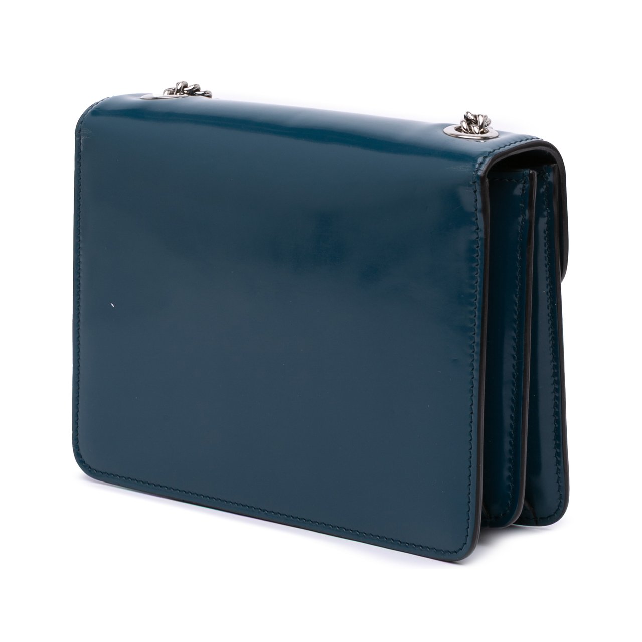 Gucci Small Polished Calfskin Interlocking G Dollar Crossbody Blauw