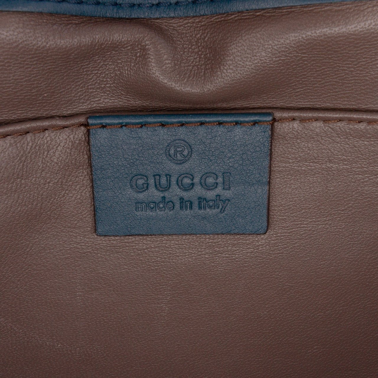 Gucci Small Polished Calfskin Interlocking G Dollar Crossbody Blauw