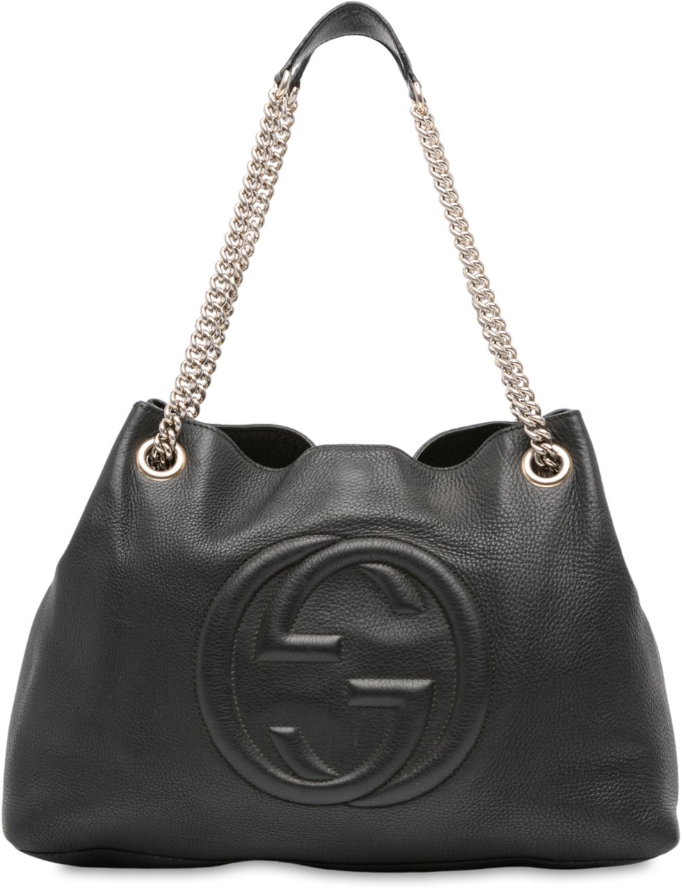 Gucci Medium Leather Soho Chain Tote Zwart