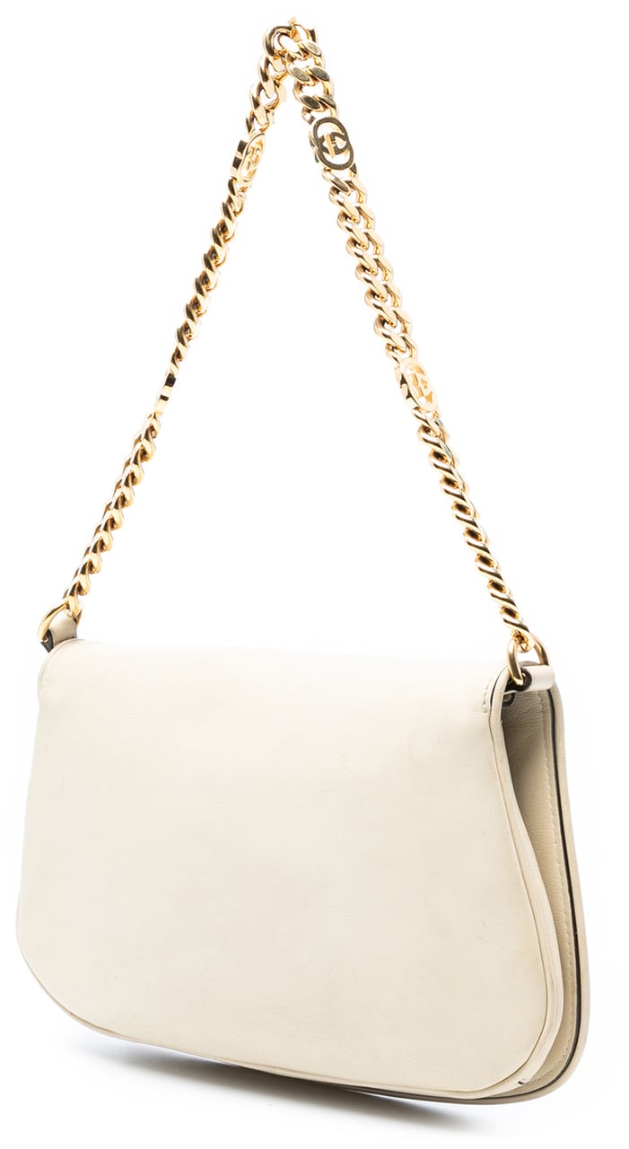 Gucci Calfskin Blondie Chain Satchel Wit