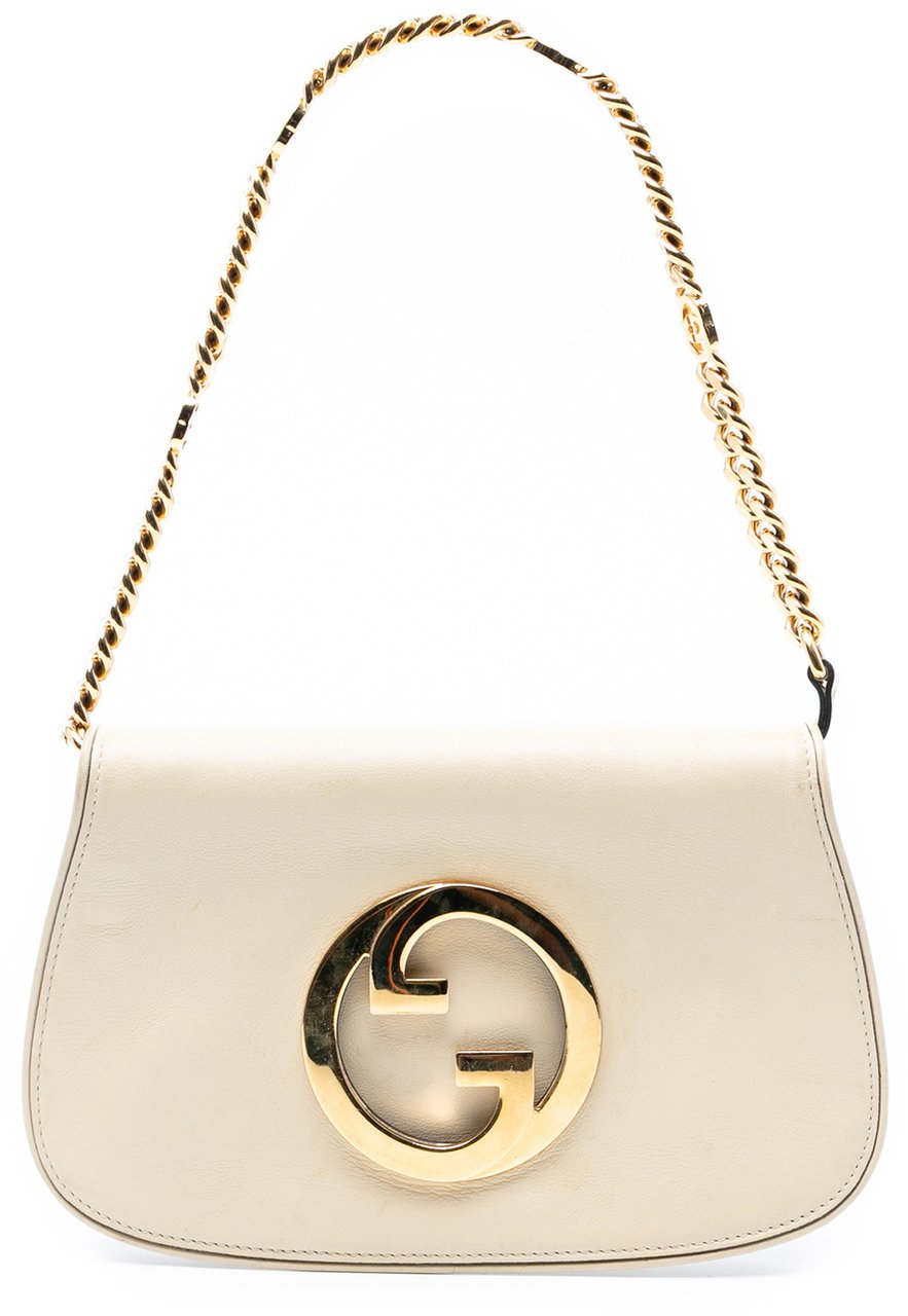 Gucci Calfskin Blondie Chain Satchel Wit