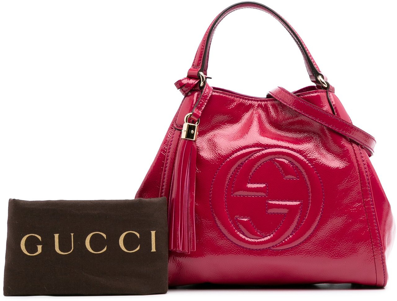 Gucci Small Patent Soho Satchel Roze